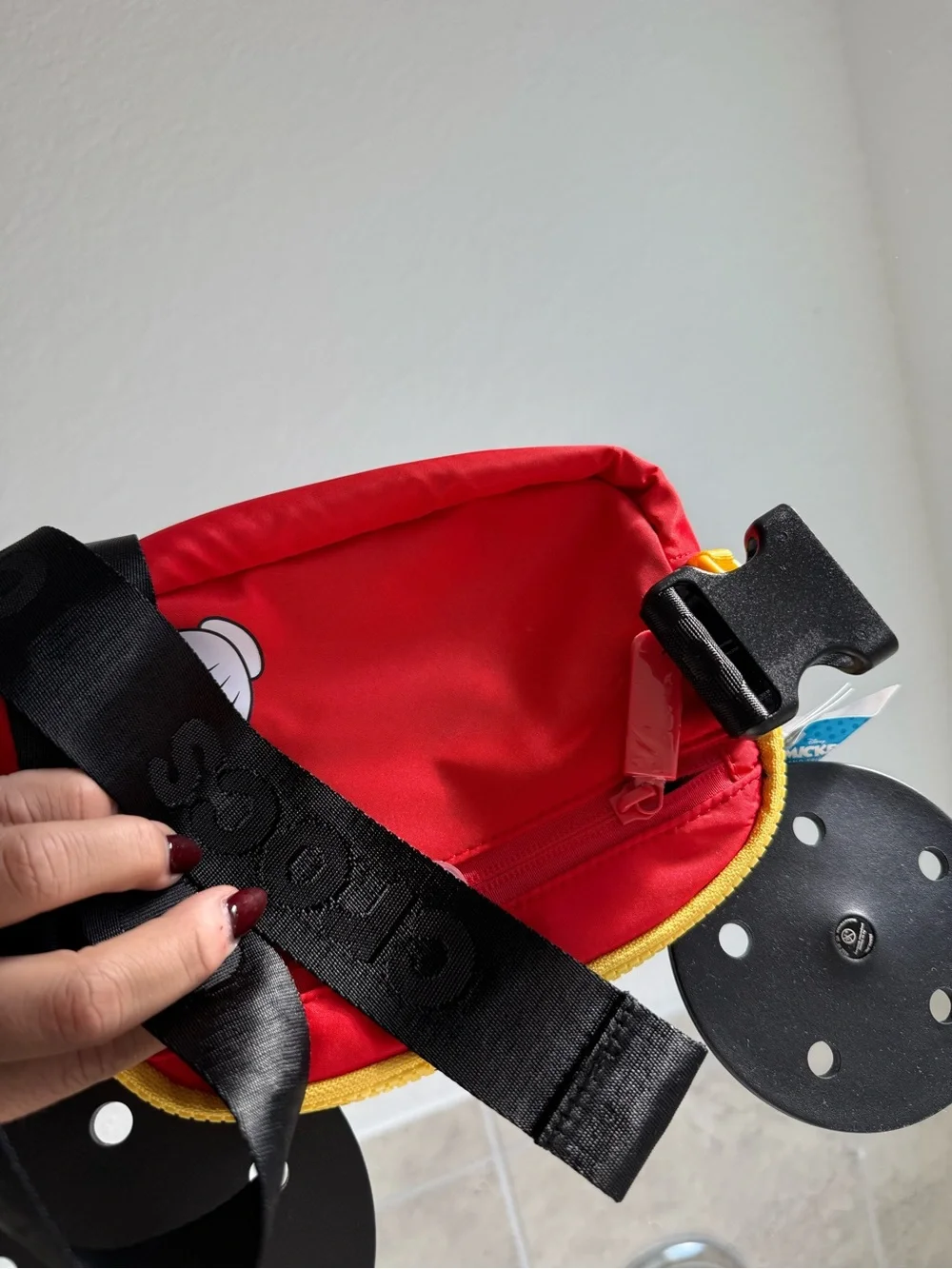 Crocs Red & Black Mickey Ear Fanny pack